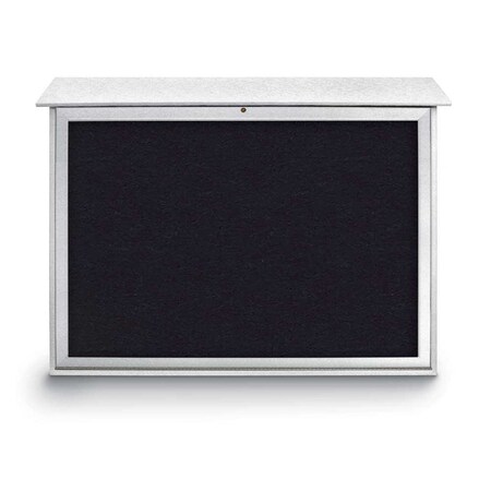 United Visual Products Indoor Enclosed Combo Board, 42"x32", Satin Frame/Black & Ultramarine UVCB4232-BLACK-ULTMAR
